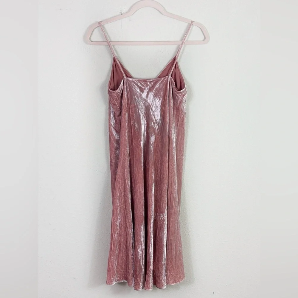 Theory Silk Blend Spaghetti Straps V-neck Velvet Mini Dress in blush size 00